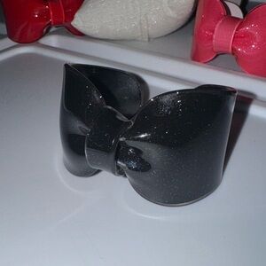 Source Unknown Black Glitter Bow Bracelet